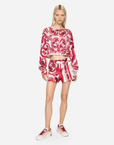 Majolica-print jersey shorts - | Dolce & Gabbana