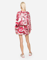 Majolica-print jersey shorts - | Dolce & Gabbana