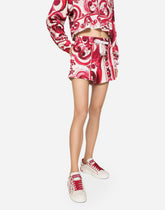 Majolica-print jersey shorts - | Dolce & Gabbana