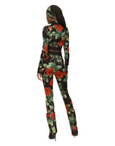 Rose-print charmeuse leggings - | Dolce & Gabbana