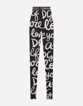 Jersey leggings with DG Love Yourself print - | Dolce & Gabbana