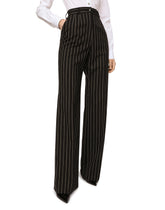 Pinstriped wool palazzo pants - | Dolce & Gabbana