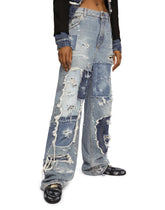 Patchwork denim jeans with ripped details - | Dolce & Gabbana