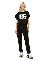 Jogging pants with DG logo patch - | Dolce & Gabbana