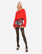 Denim shorts with lace details - | Dolce & Gabbana