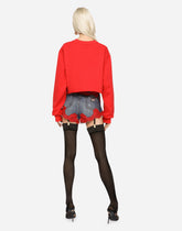 Denim shorts with lace details - | Dolce & Gabbana