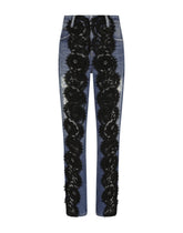Denim and lace boyfriend jeans - | Dolce & Gabbana