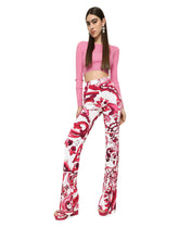 Flared Majolica-print organzine pants - | Dolce & Gabbana