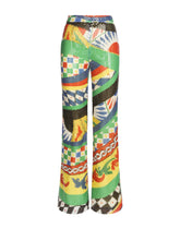Flared and sequined Carretto-pattern pants - | Dolce & Gabbana