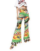 Flared and sequined Carretto-pattern pants - | Dolce & Gabbana