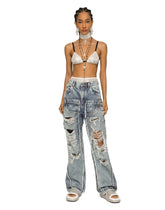KIM DOLCE&GABBANA Patchwork denim jeans with ripped details - | Dolce & Gabbana