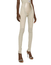KIM DOLCE&GABBANA Floral jacquard marquisette and satin leggings - | Dolce & Gabbana