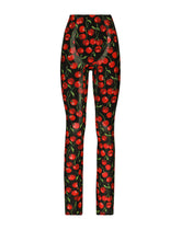 Cherry-print marquisette shaper pants - | Dolce & Gabbana