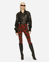 Cherry-print marquisette shaper pants - | Dolce & Gabbana