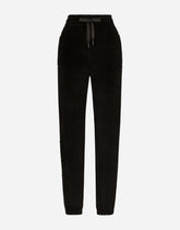 Chenille jogging pants with Dolce&Gabbana embroidery - | Dolce & Gabbana
