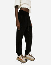 Chenille jogging pants with Dolce&Gabbana embroidery - | Dolce & Gabbana