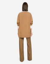 Flared flannel pants with logo tag - | Dolce & Gabbana