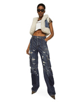 Denim cargo jeans with rips - | Dolce & Gabbana