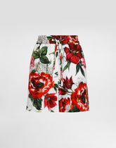 Flower-print poplin shorts - | Dolce & Gabbana