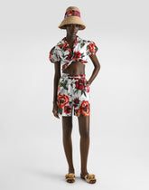Flower-print poplin shorts - | Dolce & Gabbana