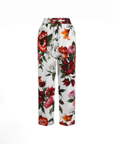 Flower-print poplin trousers - | Dolce & Gabbana