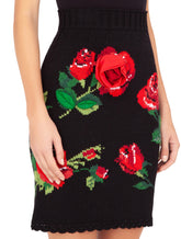 MINI SKIRT WITH ROSE EMBROIDERY - | Dolce & Gabbana
