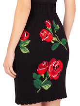 MINI SKIRT WITH ROSE EMBROIDERY - | Dolce & Gabbana
