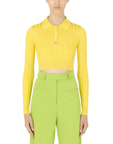 Ribbed silk polo-shirt with DG logo - | Dolce & Gabbana