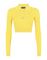 Ribbed silk polo-shirt with DG logo - | Dolce & Gabbana