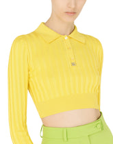 Ribbed silk polo-shirt with DG logo - | Dolce & Gabbana