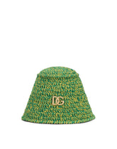 Crochet bucket hat with DG logo - | Dolce & Gabbana