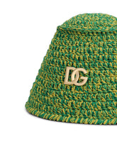 Crochet bucket hat with DG logo - | Dolce & Gabbana