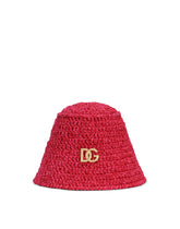 Crochet bucket hat with DG logo - | Dolce & Gabbana