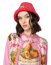 Crochet bucket hat with DG logo - | Dolce & Gabbana