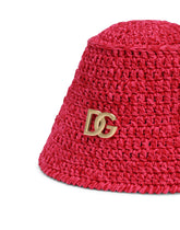 Crochet bucket hat with DG logo - | Dolce & Gabbana