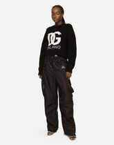 Short ribbed knit top with DG logo - | Dolce & Gabbana