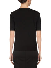 T-shirt in satin fabric with inlay work - | Dolce & Gabbana