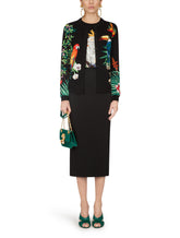 T-shirt in satin fabric with inlay work - | Dolce & Gabbana