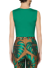 Top in solid-coloured ribbed silk - | Dolce & Gabbana