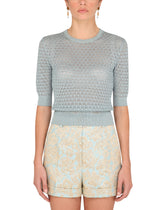 Lurex lace-stitch sweater - | Dolce & Gabbana