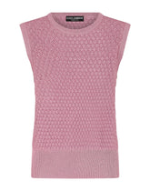 Sleeveless lurex lace-stitch sweater - | Dolce & Gabbana