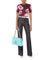 Short-sleeved silk sweater with floral intarsia - | Dolce & Gabbana