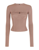 Viscose corset sweater with cut-out - | Dolce & Gabbana