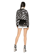 Cropped silk jacquard sweater with zebra design - | Dolce & Gabbana