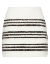 Angora miniskirt with striped detailing - | Dolce & Gabbana