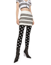Angora miniskirt with striped detailing - | Dolce & Gabbana