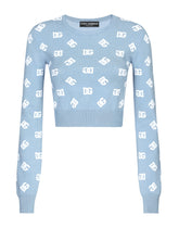 Short top in jacquard viscose with DG logo - | Dolce & Gabbana