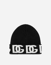 Cashmere hat with jacquard DG logo - | Dolce & Gabbana