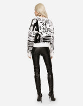 Virgin wool sweater with flocked DG logo - | Dolce & Gabbana