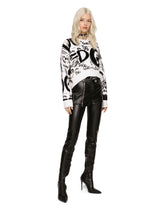 Virgin wool sweater with flocked DG logo - | Dolce & Gabbana